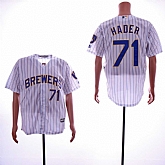 Brewers 71 Josh Hader White Cool Base Jersey Dzhi,baseball caps,new era cap wholesale,wholesale hats